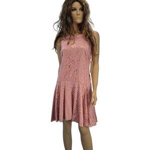 Eliza J Stunning lace overlay pretty in‎ pink summer dress NWT $168